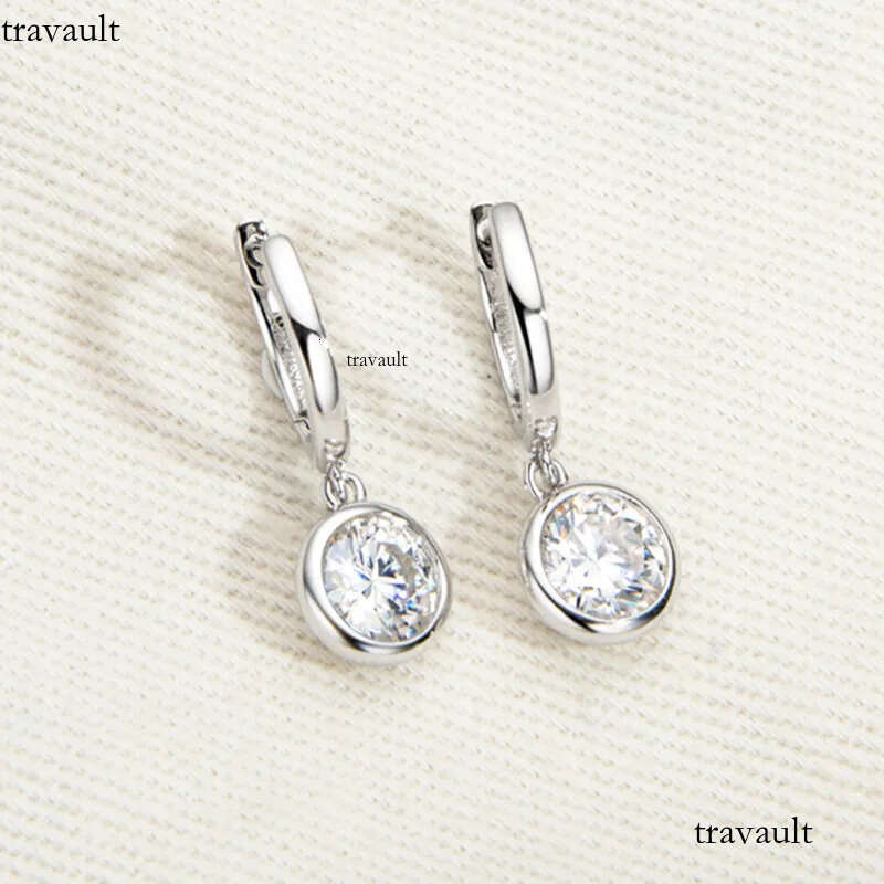 DJMAX 1CT for Women Top Original Sterling Sier Lady's Moissanite Dia Hoop Earrings New 2023
