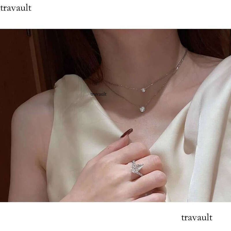 DHCollections Sterling Sier Elegant Pierced Moissanite Necklace Chocker Women