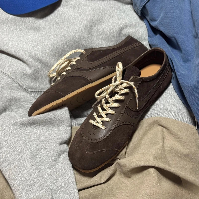 Forrest Gump Shoes Women 2025 fourseason genuine leather womens sneakers flat casual retro German training shoes 250930