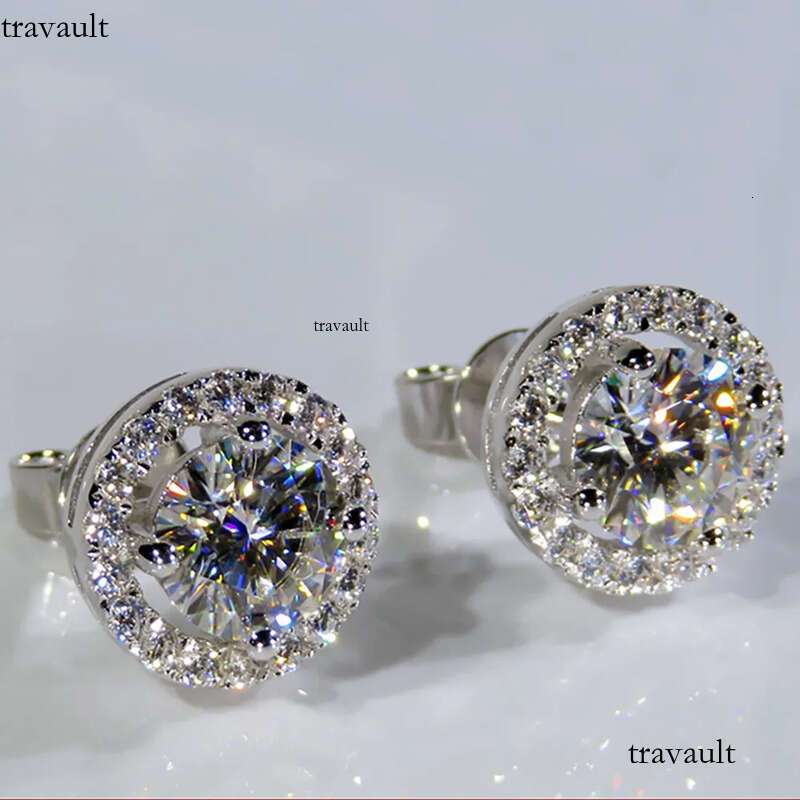 Classic Sterling Sier Stud 4mm Round Simulated Dia Earrings for Women Men Jewelry2024