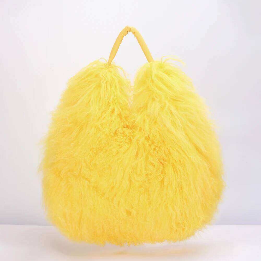 Designer Luxury Ethel Anderson Real Mongolia Handbags Women S Lamb Plush Shoulder Bags Soft Fur Hobo Handbag Large Capacity Purse