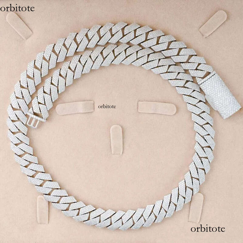 15MM 18MM 20MM Heavy Custom Hip Hop Iced Out Jewelry Moissanite Dia Cuban Link Chain f3