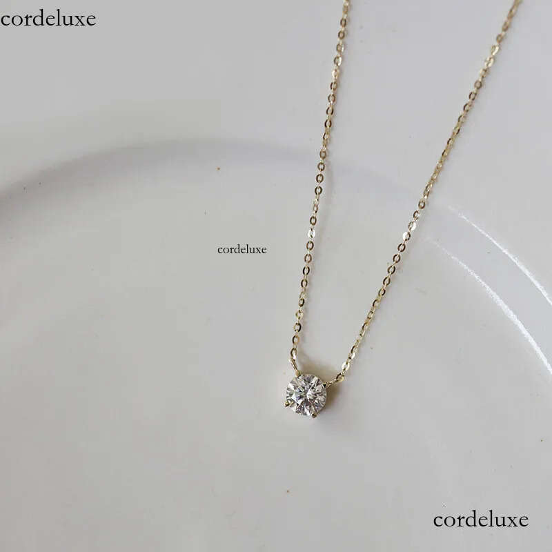 2024 Choucong Moissanite Dia Pendant Simple Fashion Jewelry Real 100% Sterling Sier 14K Gold Solitaire Gemstones Women Beach Clavicel Necklace Gift b4