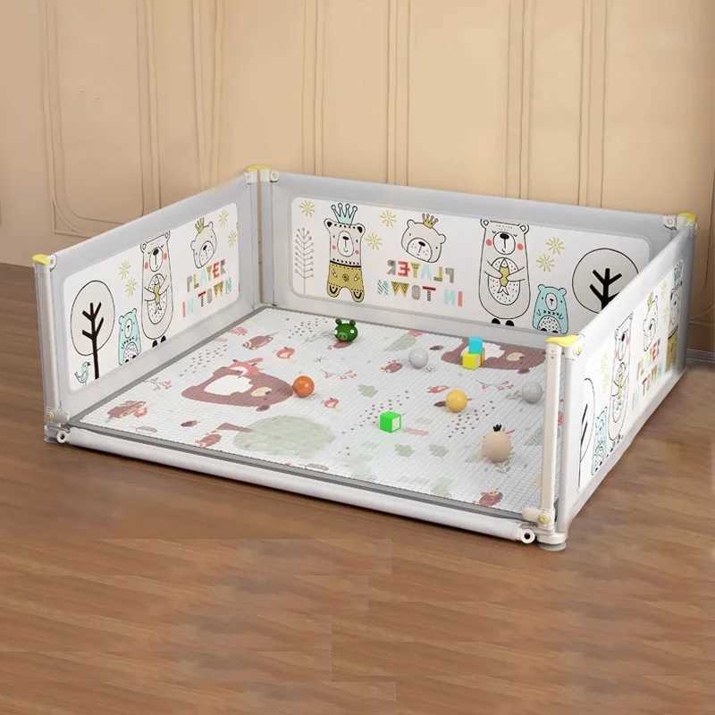 IMBABY Baby Playpens Liftable Baby Fence AntiCollision Cartoon Playpen for Children Fence for Games Ball Pool Baby Playground C250929