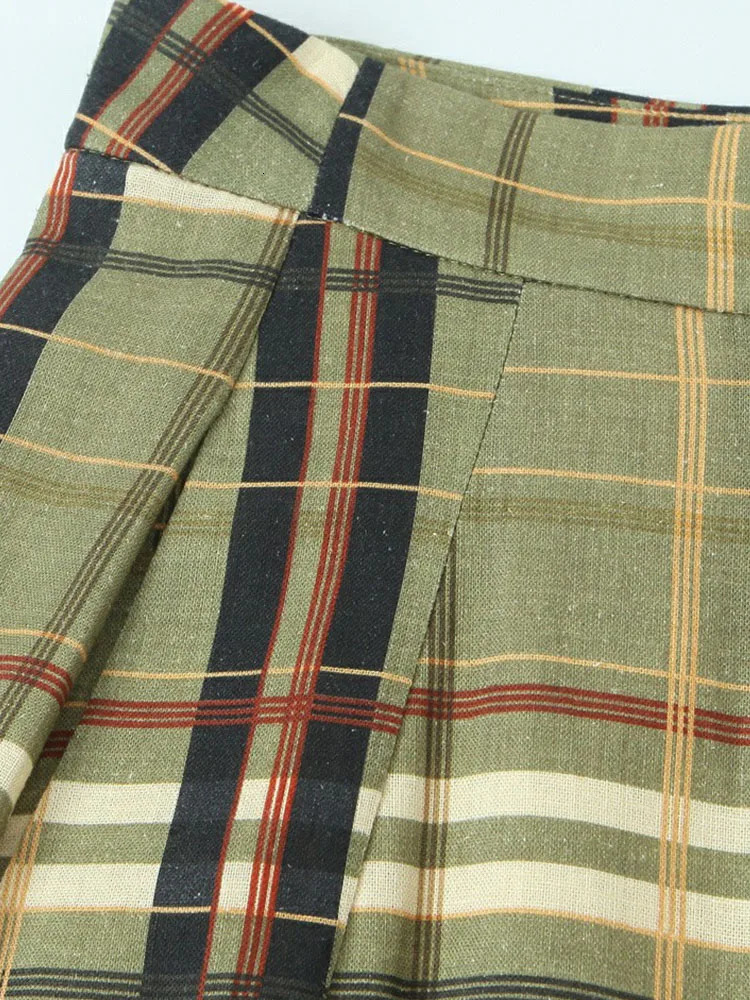 Womens 2025 Pants Checkered Loose for Women Commuting Straight Tube Simple Female Streetwear Casual Trousers 250930