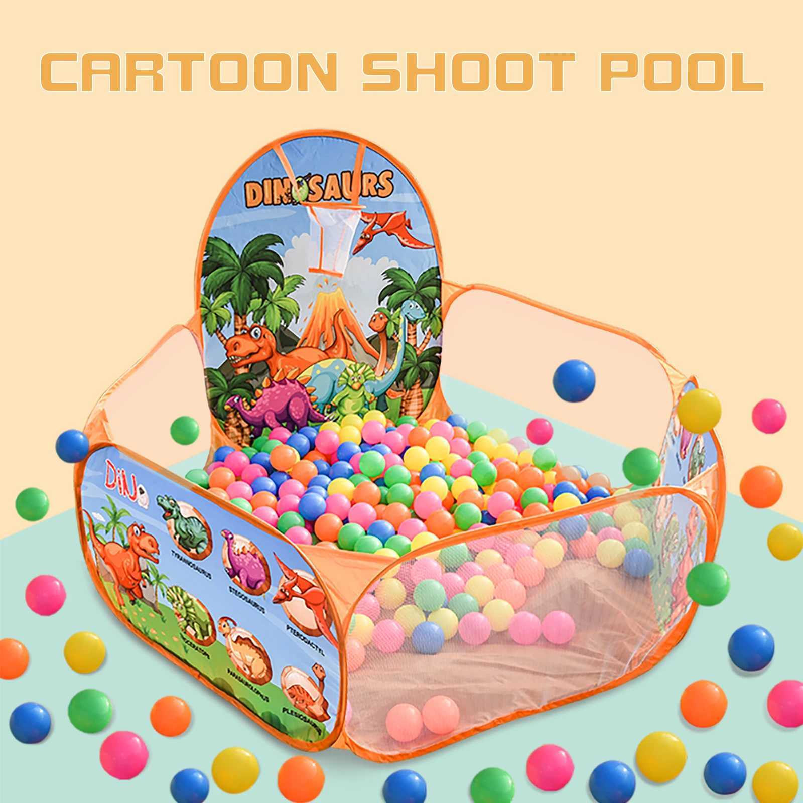 Cartoon Dinosaur Pattern Blue Orange Ocean Ball Pool Indoor and Outdoor Foldable Portable CHILDRENS Tent Excluding Ball C250929