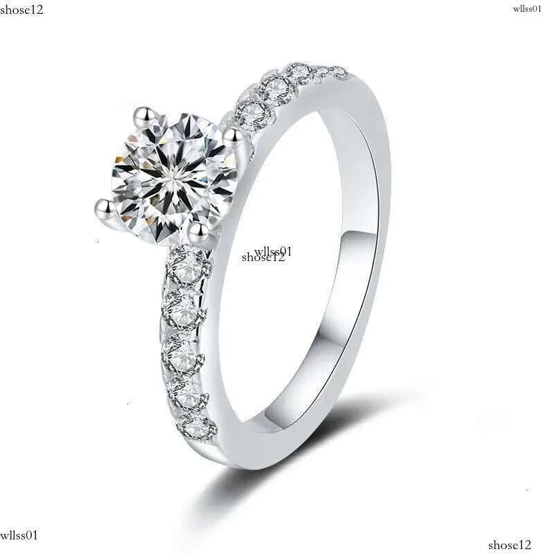 rings designer women sterg sier inlaid VVS1 pass dia tester moissanite for womens engagement wedding ring e jewelry woman US size 5-9