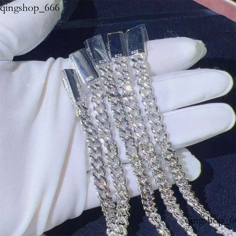 designer hip hop jewelry 8mm 16 18 20 22 inches link necklace VVS GRA Certified moissanite cuban chain 3b