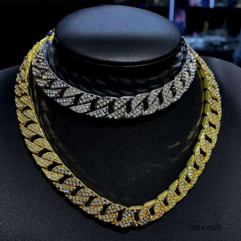 DHCollections Factory Hot Sale Iced Out 15mm Miami k Cuban Chain Bg Rhie Necklace