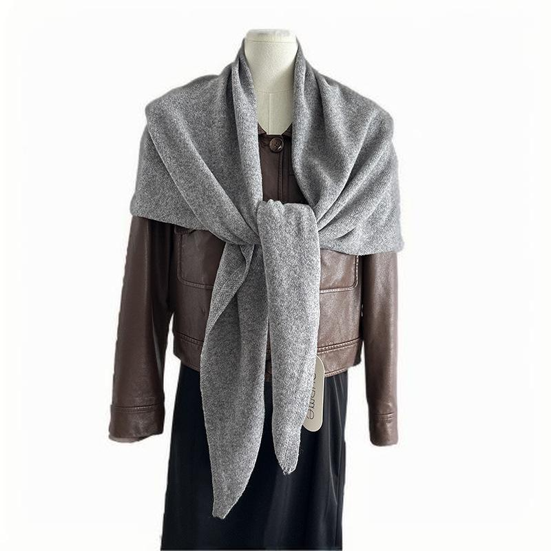 Free Shipping Wool And Triangle Shawl For Autumn And Winter Warm Solid Color Simple High Sense Of Scarf Scarf 2025s hot