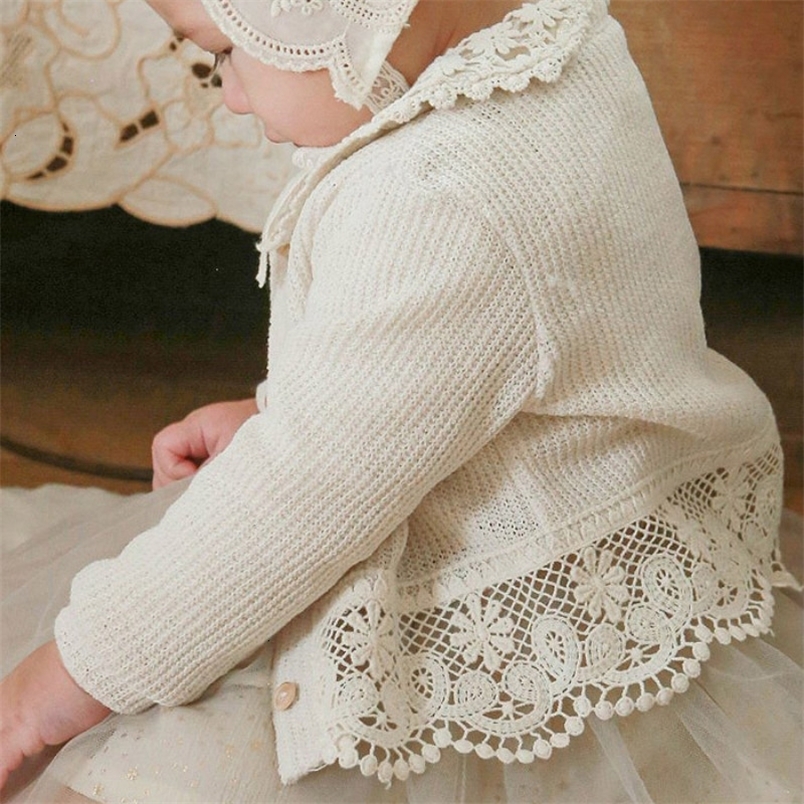 Cardigan Baby Cute Lace Top Girls Infant Air-conditioned Shirt Casual Sunscreen Cardigan Jacket All-match Cardigan 0-5years Clothes 230919