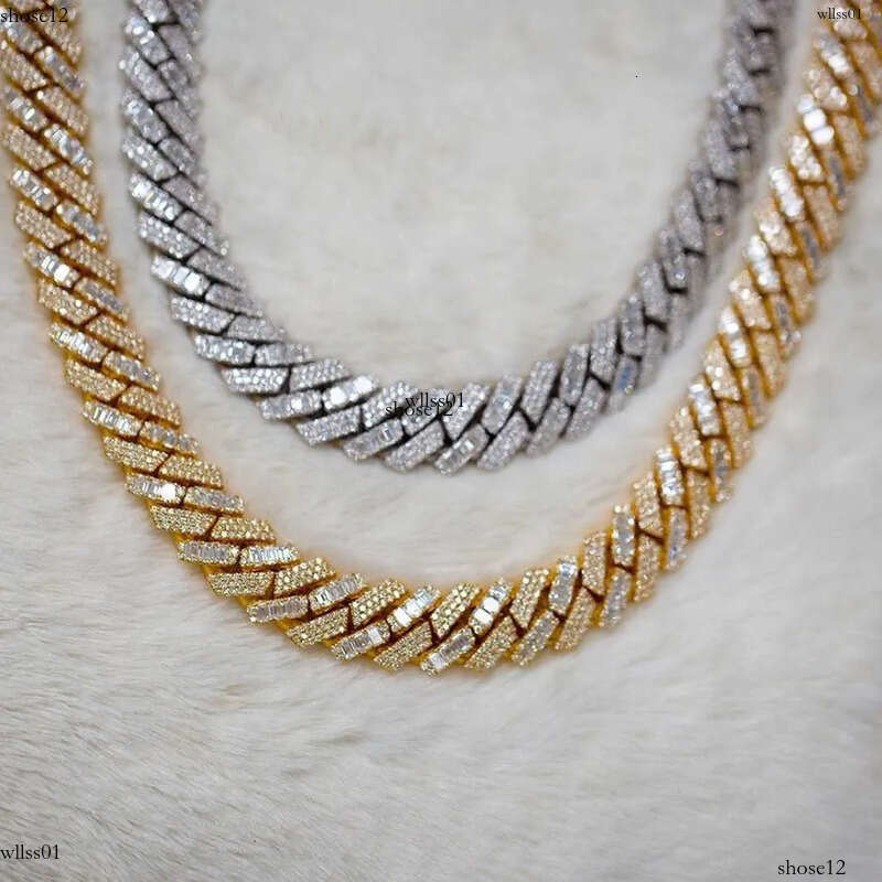 Iced Out Round and Baguette Moissanite Dia Custom Men Pendant Hip Hop Jewelry S Sterling Sier Necklace