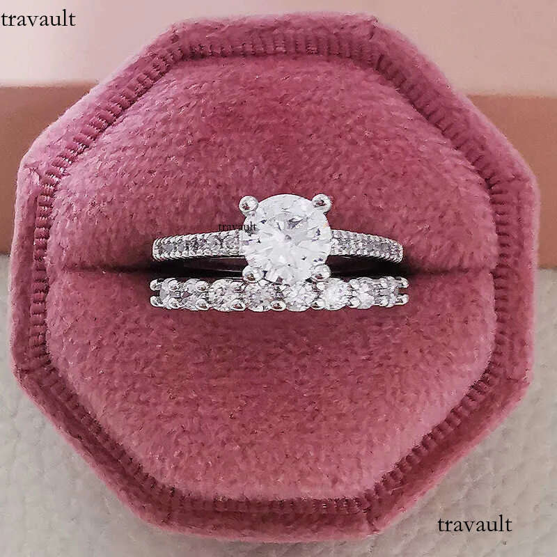 Large Special Sparkling Dia Ring New Sterling Sier Wedding Rings Set for Bridal Women Engagement Finger Party Gift Designer Jewelry