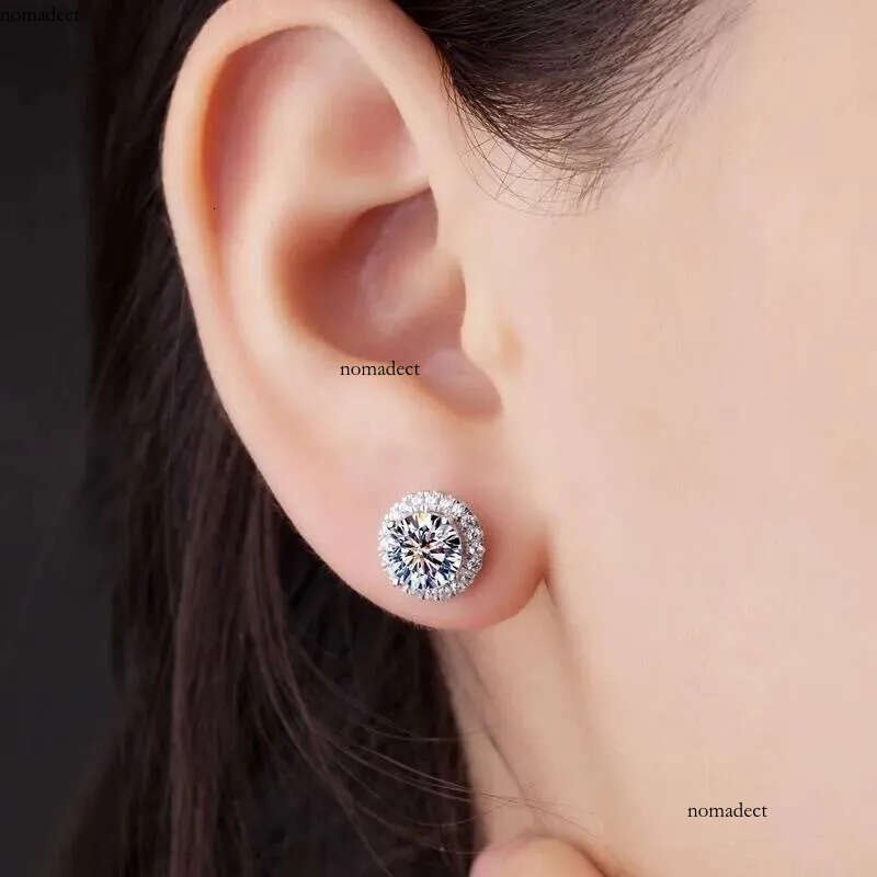 Smyoue 2CT Certified Moissanite Stud Earrings for Women Platinum Plating Sterg Sier Dia Ear Studs Wedding Fine Jewelry 95