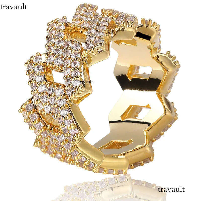 DHcollection RTS boutique S sier 2-row Hiphop chilled out pyroxene men's Cuban ring jewelry