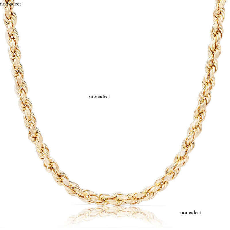 Real 10K 14K Solid Gold Rope Chains For Men Hip Hop Necklace yxz c3