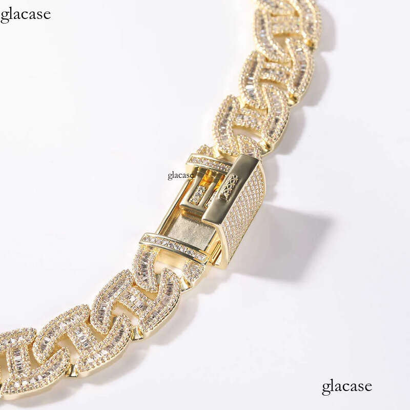 New zirconium hip hop personalized heavy duty full dia box buckle high quality men's necklace wholesale b0