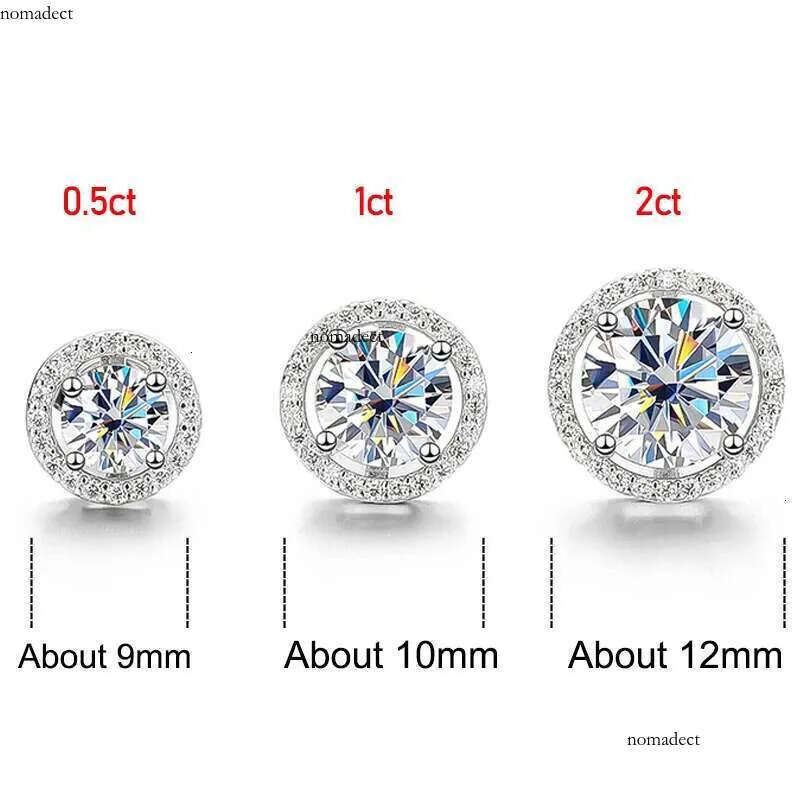 Smyoue 2CT Certified Moissanite Stud Earrings for Women Platinum Plating Sterg Sier Dia Ear Studs Wedding Fine Jewelry 95