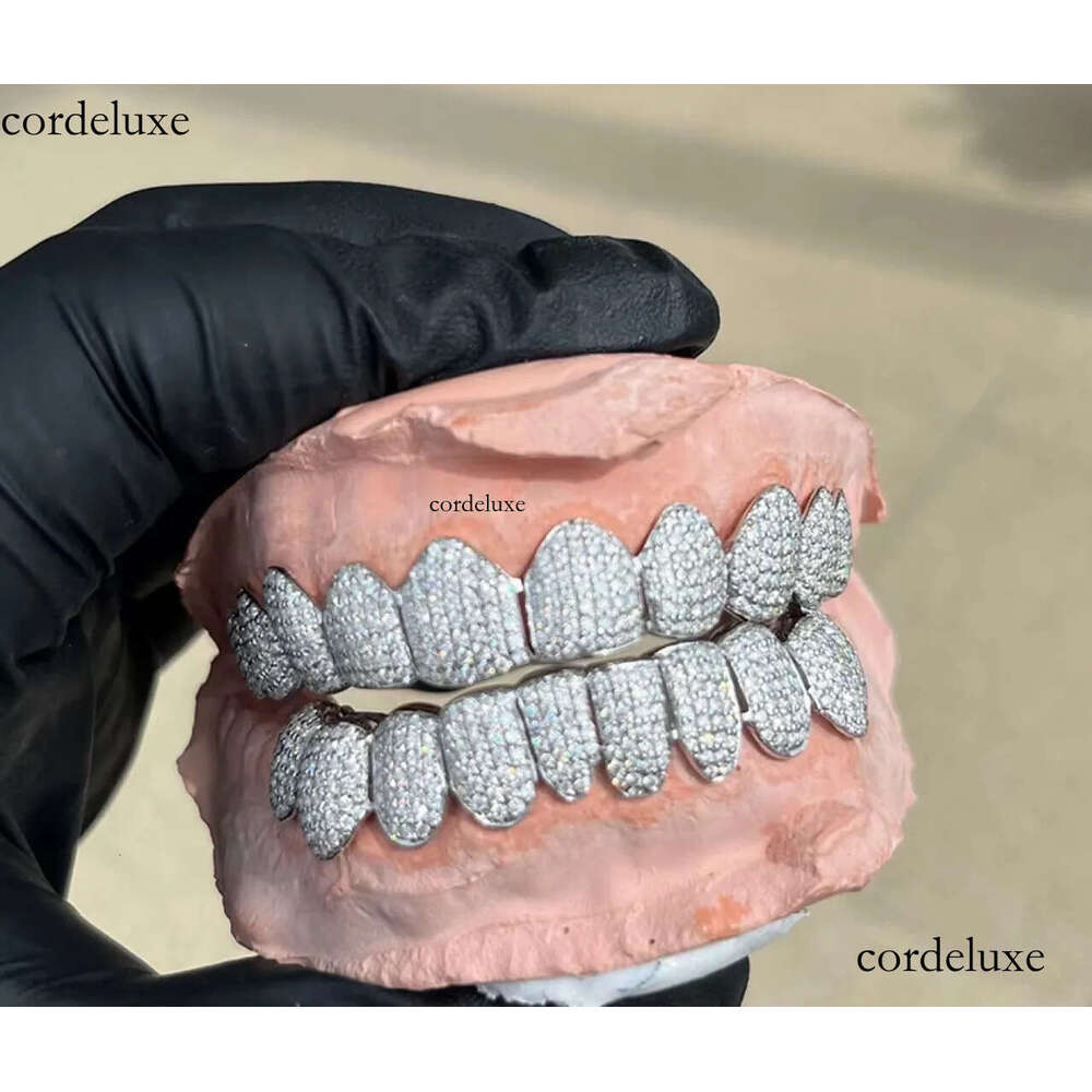 Custom Hiphop Iced Out Rose Gold For Teeth Sterg Sier Bg Moissanite Grillz e2