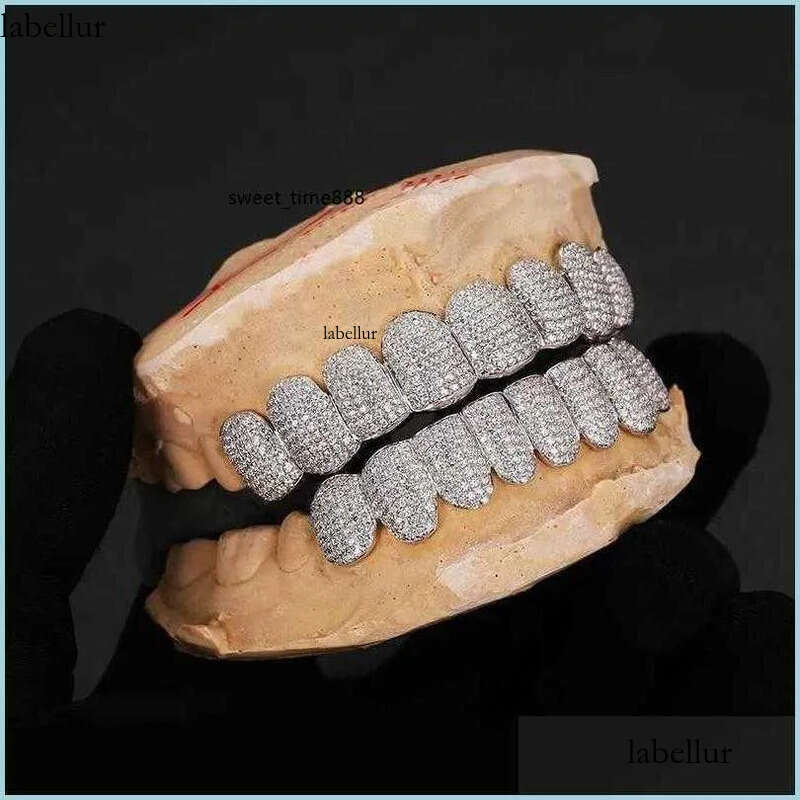 Grillz Dental Grills Exclusive Customization Moissanite Teeth Iced Out Hop Sier Decorative Braces Real Dia 9b