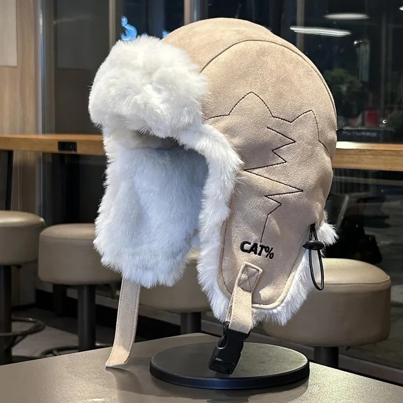 Winter Plush Ushanka Hat Unisex Thermal Ear Flaps Windproof Ski Flying Riding Outdoor Snow Mask 250930