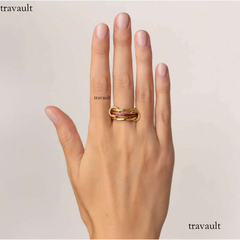 rings for women Designer Pyrus YG Emerald Ruby Band Rings Spinelli Kilcol brand NewIndustrial wind jewelry gold sterg sier multiple ring Mothers Day g