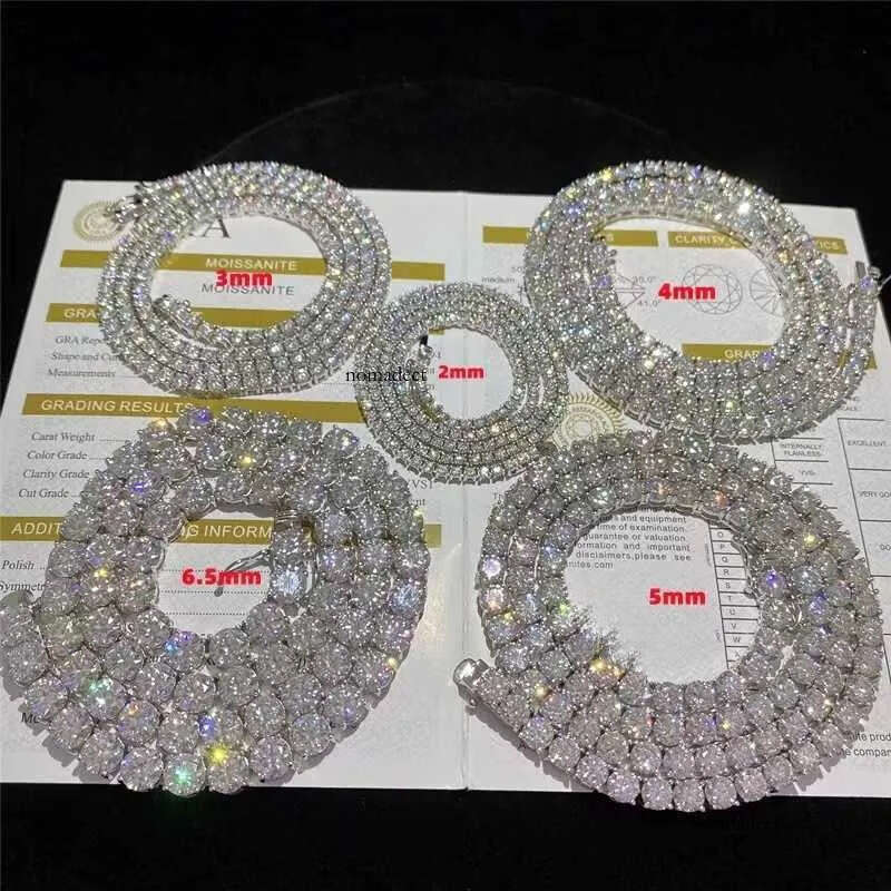 mossanite tennis chainFine jewelry sterg sier vvs moissanite necklace dia b2