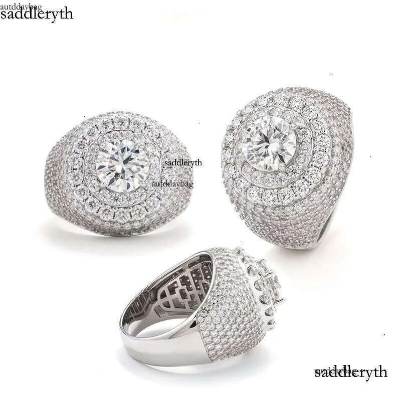 8mm Moissanite for Men Iced Out Rings Women S Sier Wedding Ring Finger Jewelry Pass Dias Tester Free Shipping f5