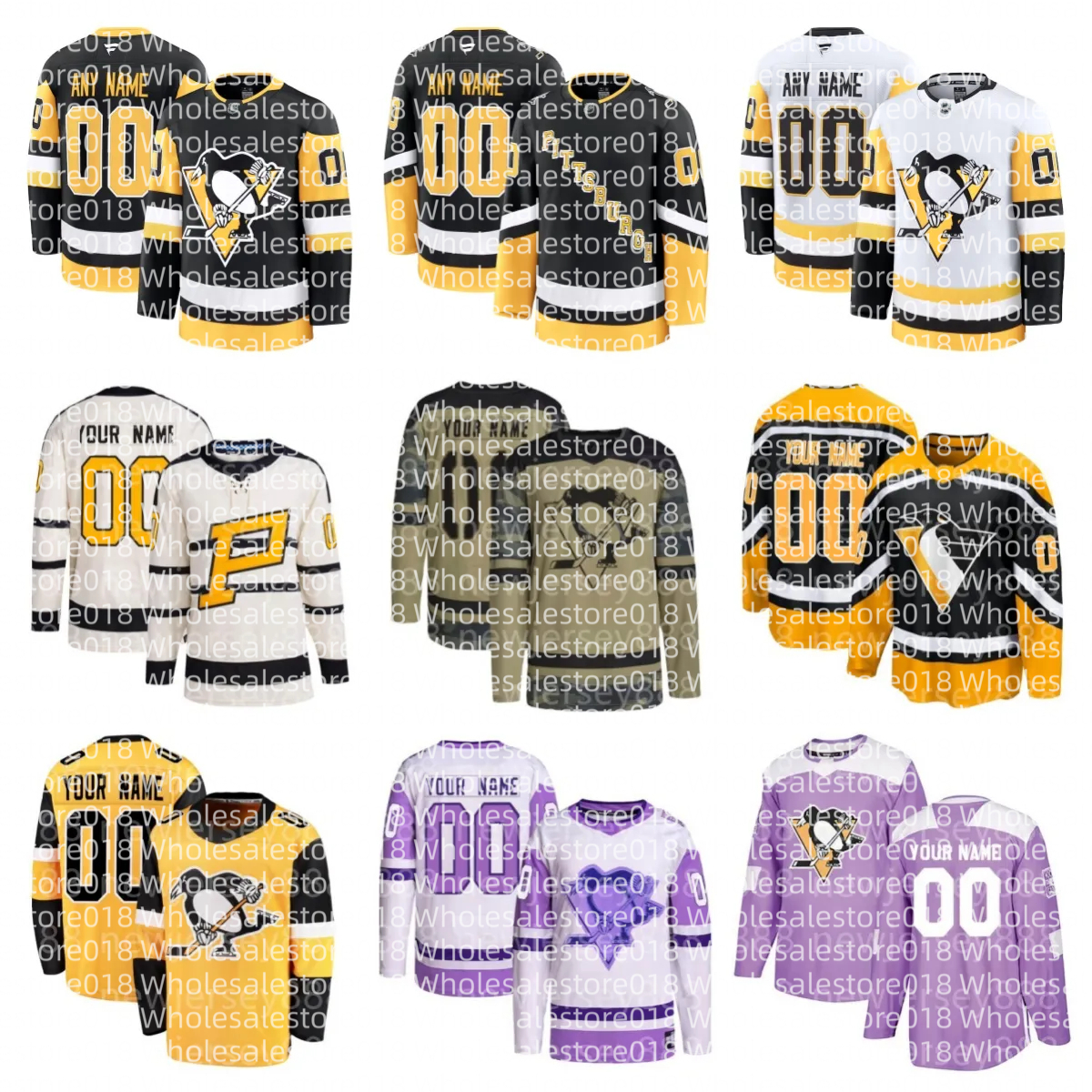 Sidney Crosby Pittsburgh Penguin Hockey Jersey Kris Letang Anthony Beauvillier Drew O'Connors Blake Lizotte Jesse Puljujarvi Kevin Hayes Evgeni Malkin MEN