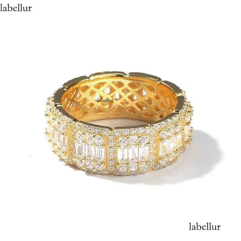 Aaa Gems Mens Baguette Dia Band Ring Real Vvs Wedding Iced Out Moissanite ca