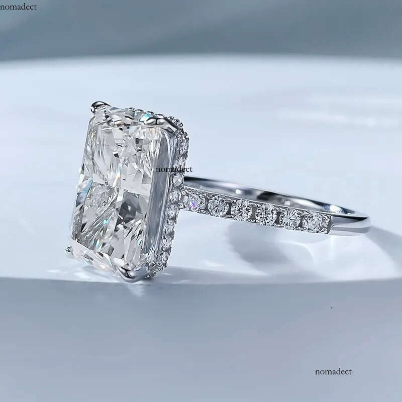 2024 Choucong Wedding Rings Elegant Jewelry Sparkling Pure 100% Sterling Sier Natural Moissanite Dia Gemstones Party Women Engagement Ring Gift 2e