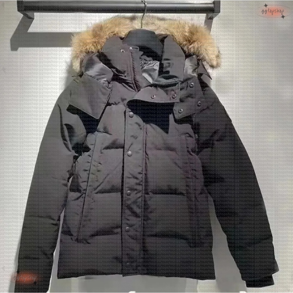 Designer High Quality Canada Men Down Jacket Coat Real Big Wolf Fur Women Wyndham Overcoat Clothing Fashion Goosecoats Winter Jacket Outerwear Parka