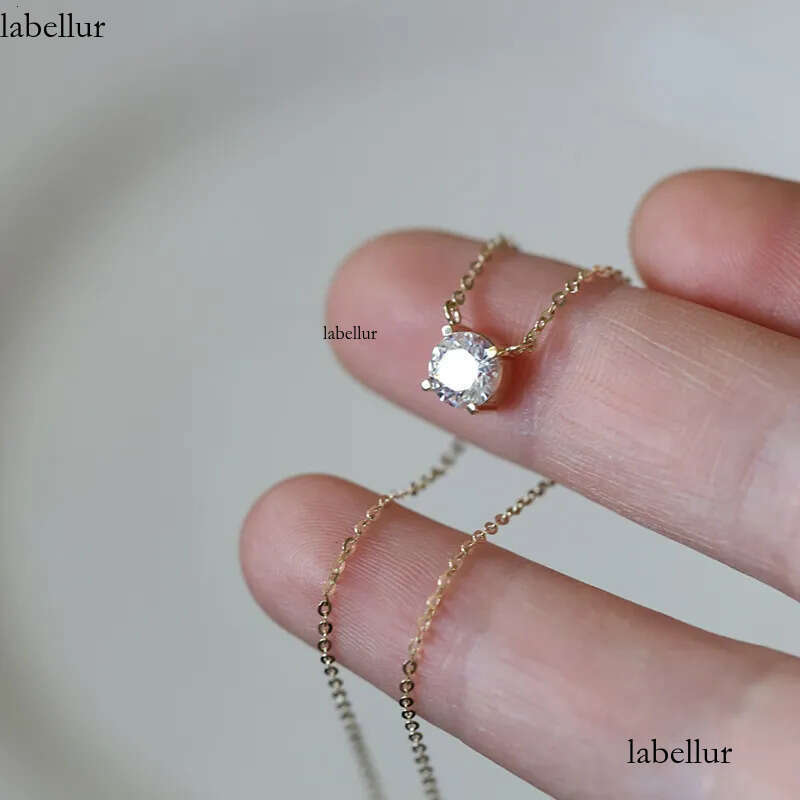 2024 Choucong Moissanite Dia Pendant Simple Fashion Jewelry Real 100% Sterling Sier 14K Gold Solitaire Gemstones Women Beach Clavicel Necklace Gift b7