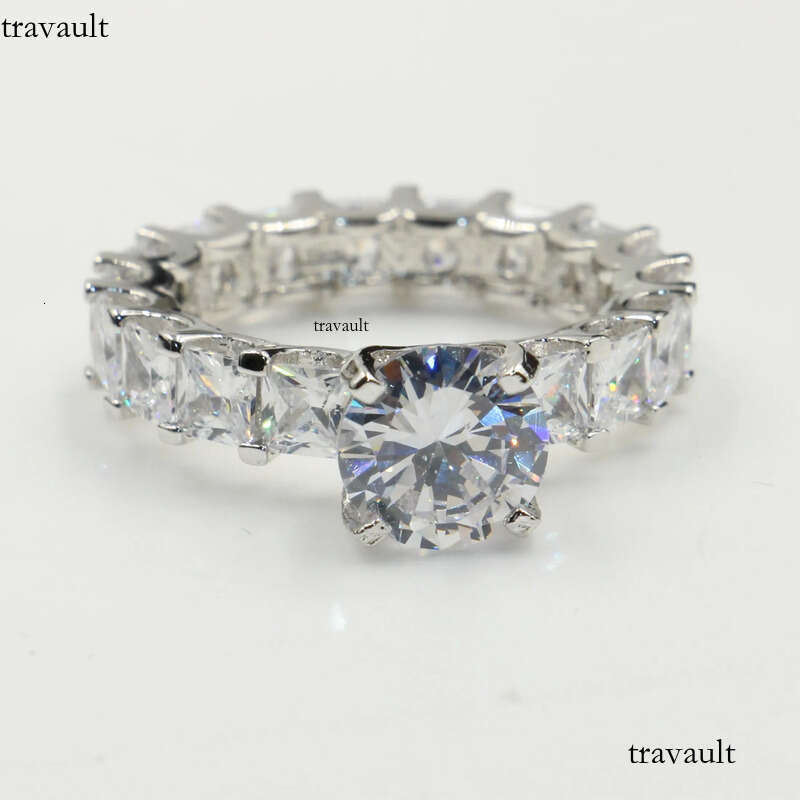 Victoria Wieck Jewelry Hot Sale Real Sterling Sier Round Shape White Topaz CZ Dia Women Wedding Princess Band Ring Gift