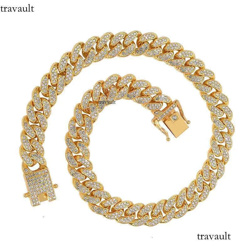 DHCollections 13mm Bg Rhie Golden Miami Cuban k Chain Men's Hip Hop Necklace Jewelry