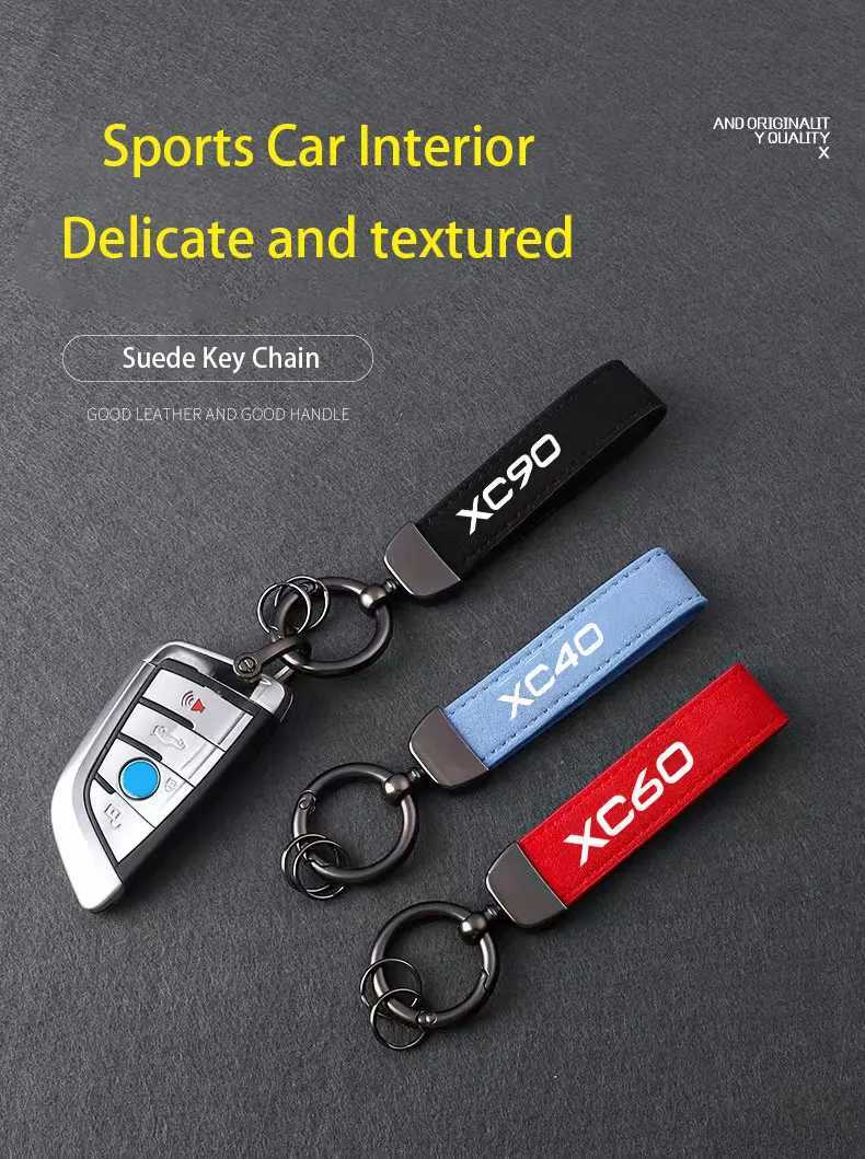 Car Suede Keychain Sport Key Ring Custom Gift With For Volvo XC40 XC40 XC60 XC60 XC90 XC90 key ring Car Accessorie W250915