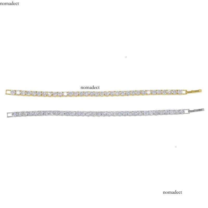 Hip Hop 3mm-4mm-5mm6mm Tennis Men's Chain Women's Pulseiras Jewelry Bracelet 4b