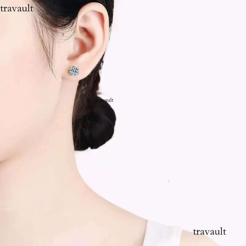DHcollections Designer Female VVS1 Sandstone GRA Certificate Jewelry Pure Sier Men's Earrings