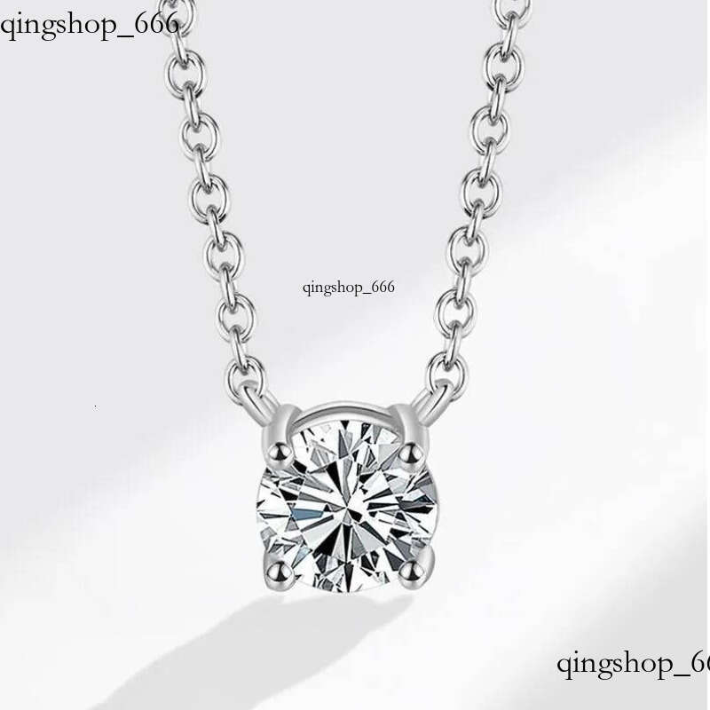 2024 Choucong Moissanite Dia Pendant Simple Fashion Jewelry Real 100% Sterling Sier 14K Gold Solitaire Gemstones Women Beach Clavicel Necklace Gift cf