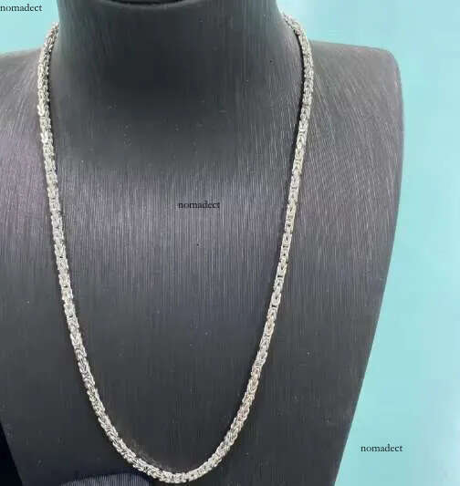 Fashion Punk Sier 2.5mm Hip Hop Bike Link King Emperor Byzantine Chain Necklaces Men 6c