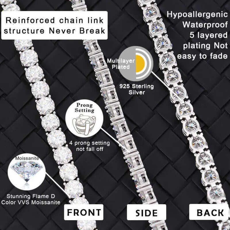 Bracelet Chain Jewelry Set Hip Hop Iced Out Four-leaf clover dia studded tennis necklace women's exquisite high-grade clavicular chain accessorie