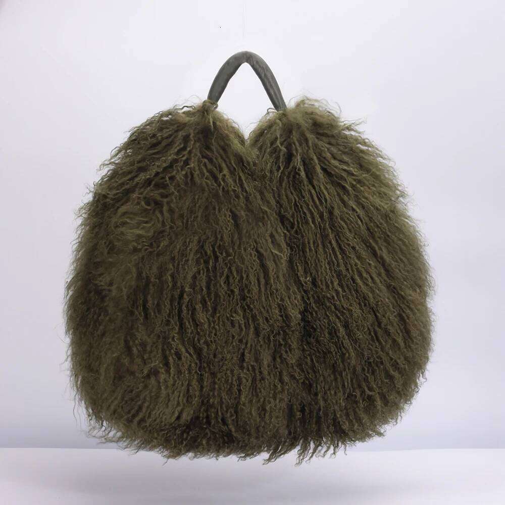 Designer Luxury Ethel Anderson Real Mongolia Handbags Women S Lamb Plush Shoulder Bags Soft Fur Hobo Handbag Large Capacity Purse