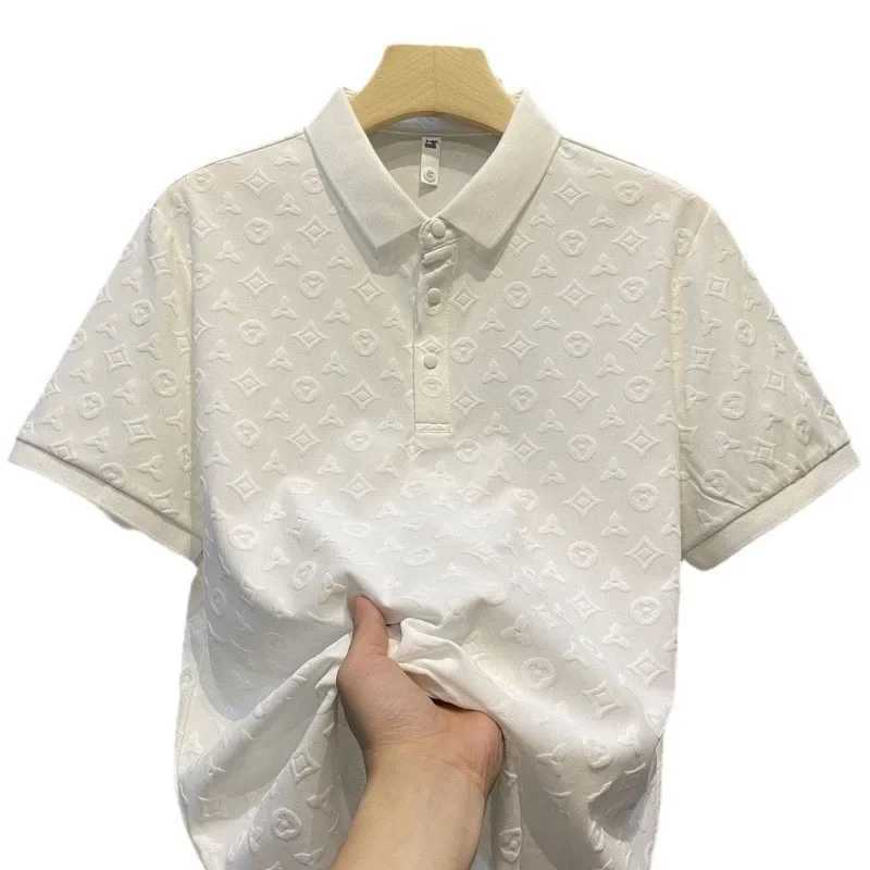 Men's luxury Summer Ice Silk Short-Sleeve Polo Shirt - Lightweight & Breathable Fabric for Casual Wear H251226