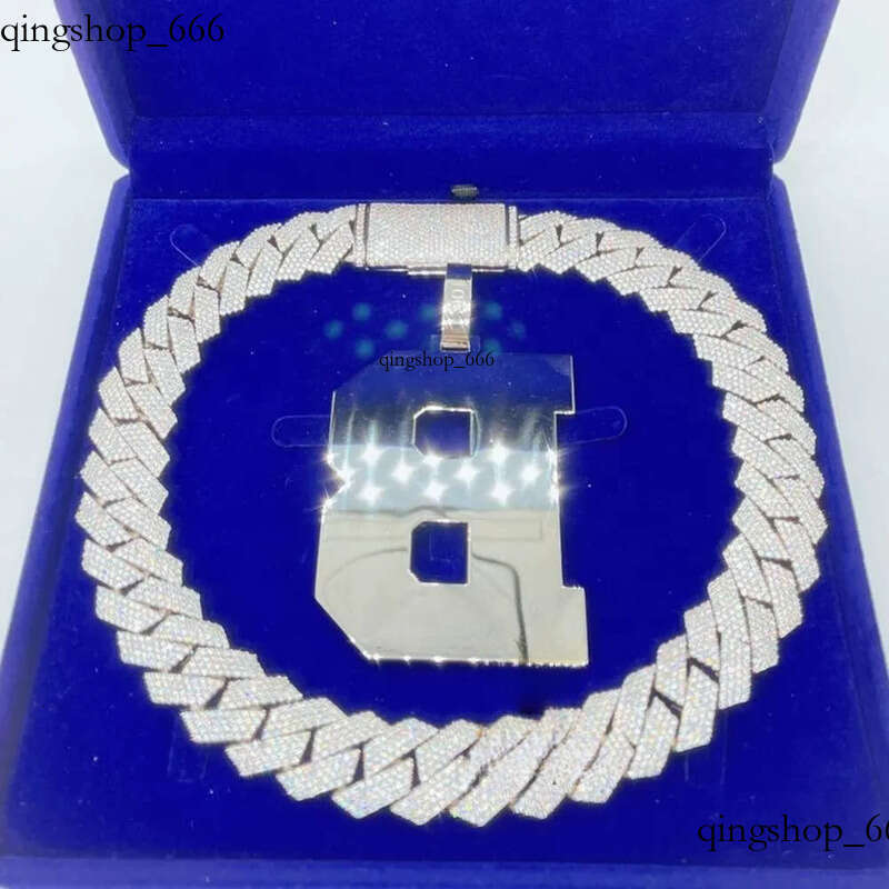 necklace moissanite chain Hip Hop Gold Iced Out Vvs Moissanite Dia Custom Letter Name Necklace 7d