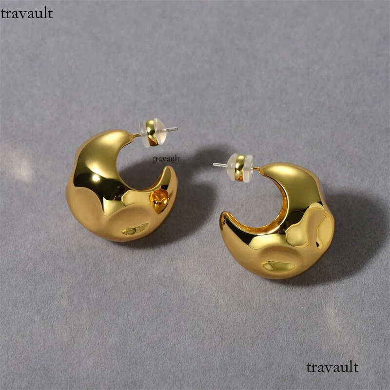 Fashion Vintage Concave Convex Design C-Shaped Earrings for Women Light High-end Charm Daily Wear Jewelry Gift Trend