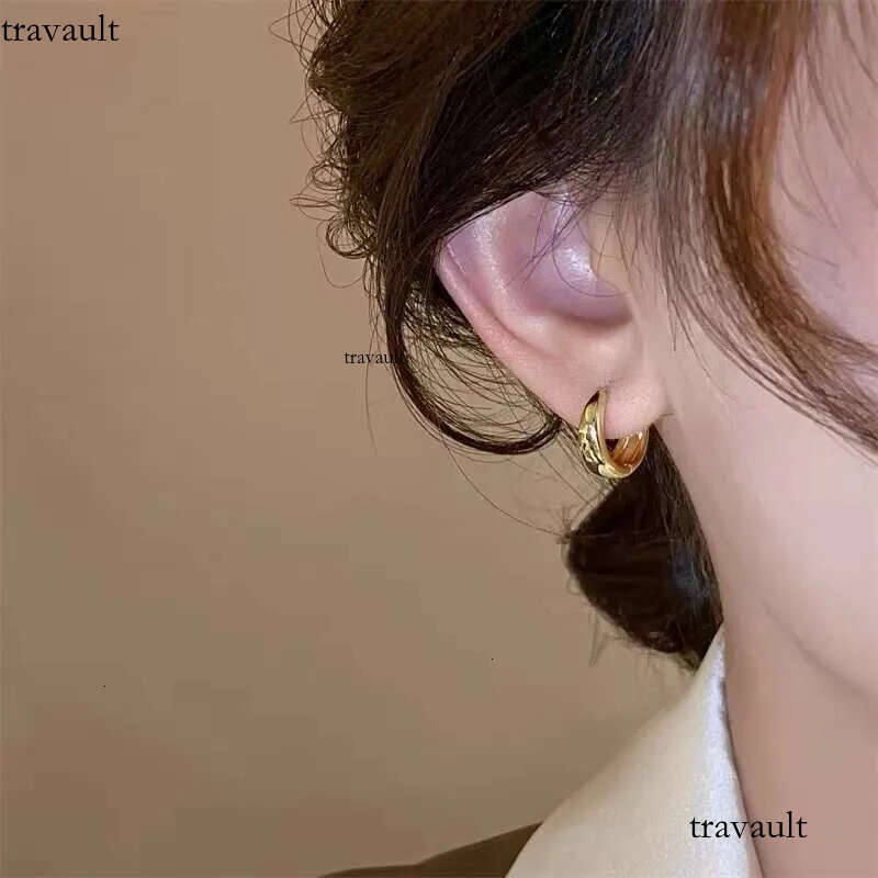DHCollections Trends Minimalist French Hie Quality PVD Gold Plated Stainless Steel Hoop Earrings for Women Girls