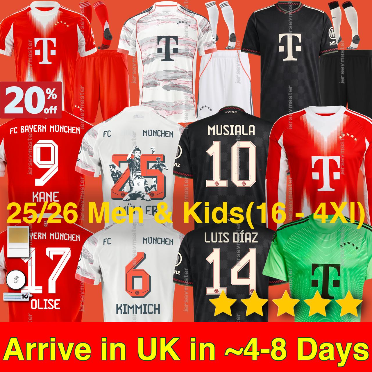 25 26 MUSIALA OLISE KANE LUIS DIAZ soccer jerseys PAVLOVIC SANE football shirt GORETZKA GNABRY BAYERNly mUNIchly camisa de futebol men kids kits KIMMICH fans sets