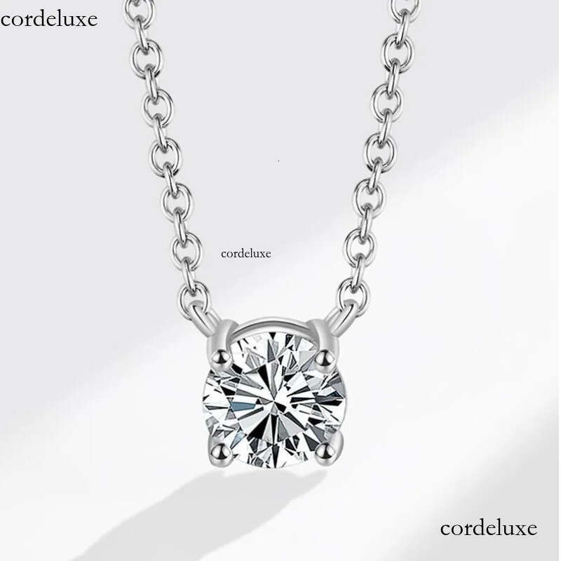 2024 Choucong Moissanite Dia Pendant Simple Fashion Jewelry Real 100% Sterling Sier 14K Gold Solitaire Gemstones Women Beach Clavicel Necklace Gift b4