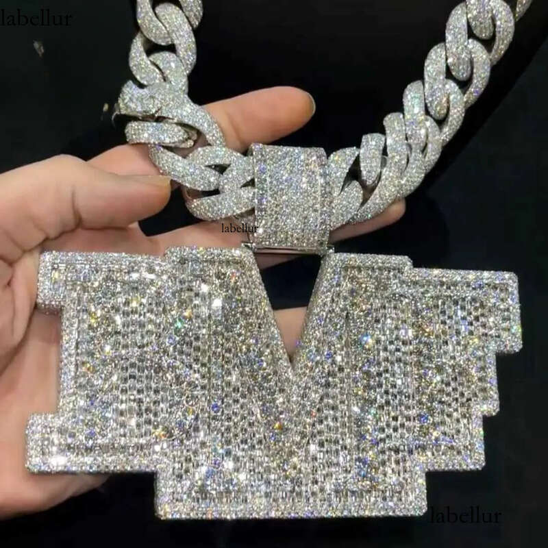 Custom 3 Width Hip Hop Iced Out Fine Jewelry Micro Pave d Color Letter Pendant 8c