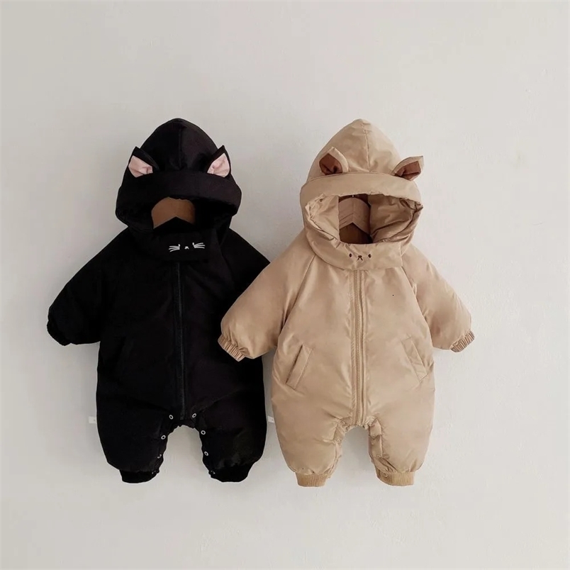 Rompers Winter Baby Clothes Kids Warm Baby Girl Rompers 0-3 Years Boys Fleece Jumpsuit Children Clothing Playsuit Outerwear Coats 230927